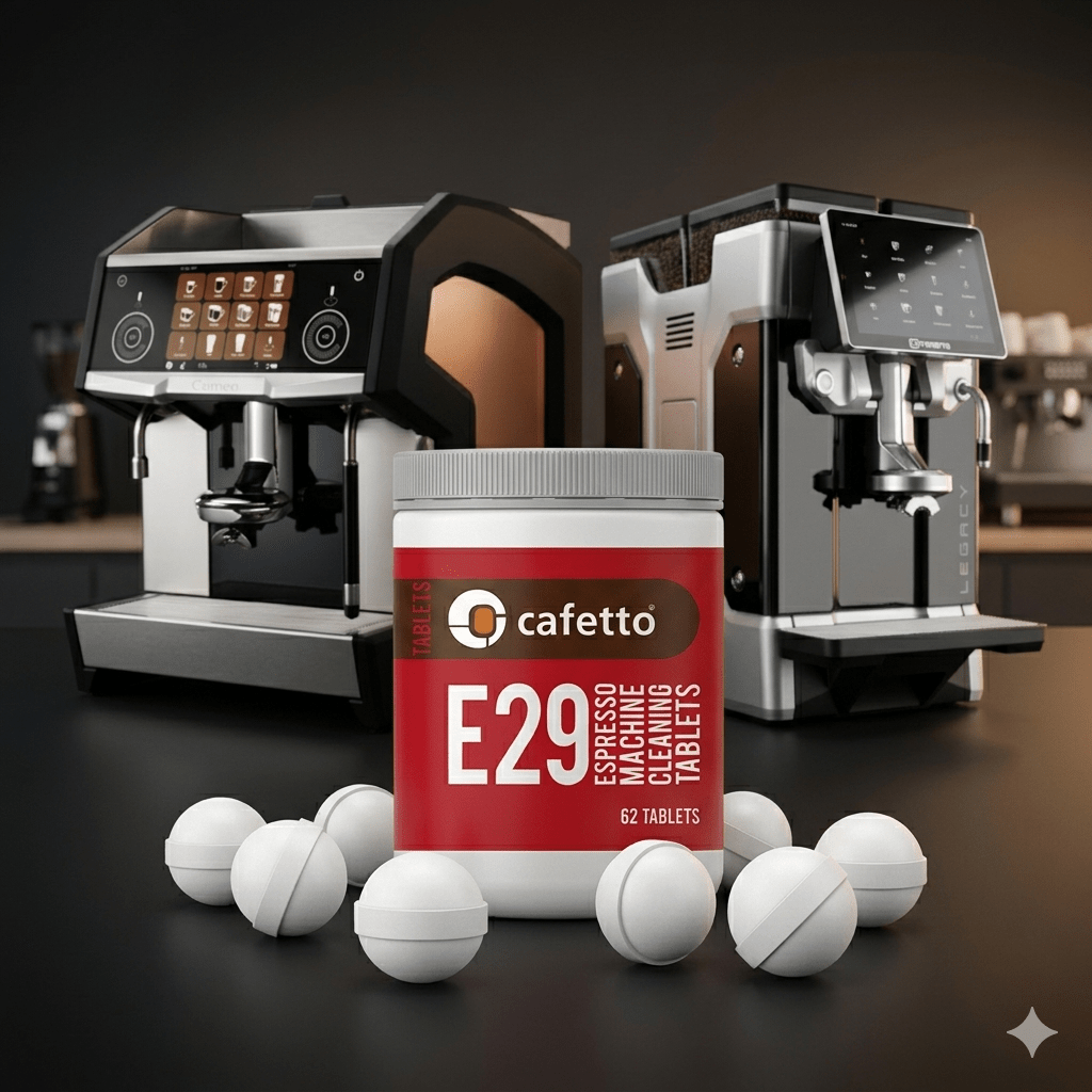 Cafetto E29 Reinigungskugeln | Eversys Cameo, Enigma & Legacy | 62 Stk. | 2,9 g | NSF - zertifiziert - Malankara | kaffee & maschinenReinigungstabletten