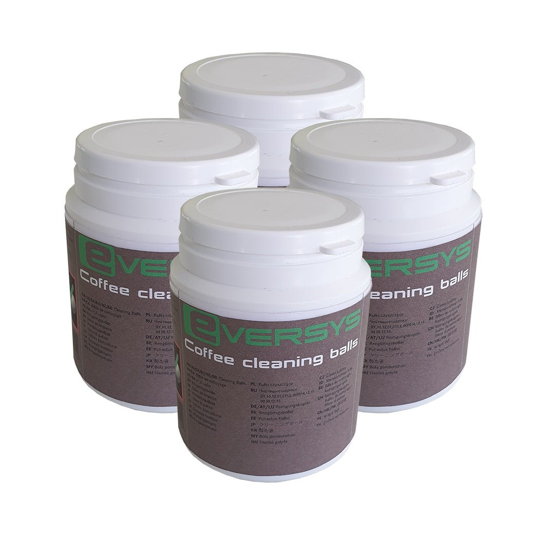 Eversys | Reinigungskugeln | 4 Dosen mit je 62 Kugeln a 3g - Malankara | kaffee & maschinenReinigungstabletten
