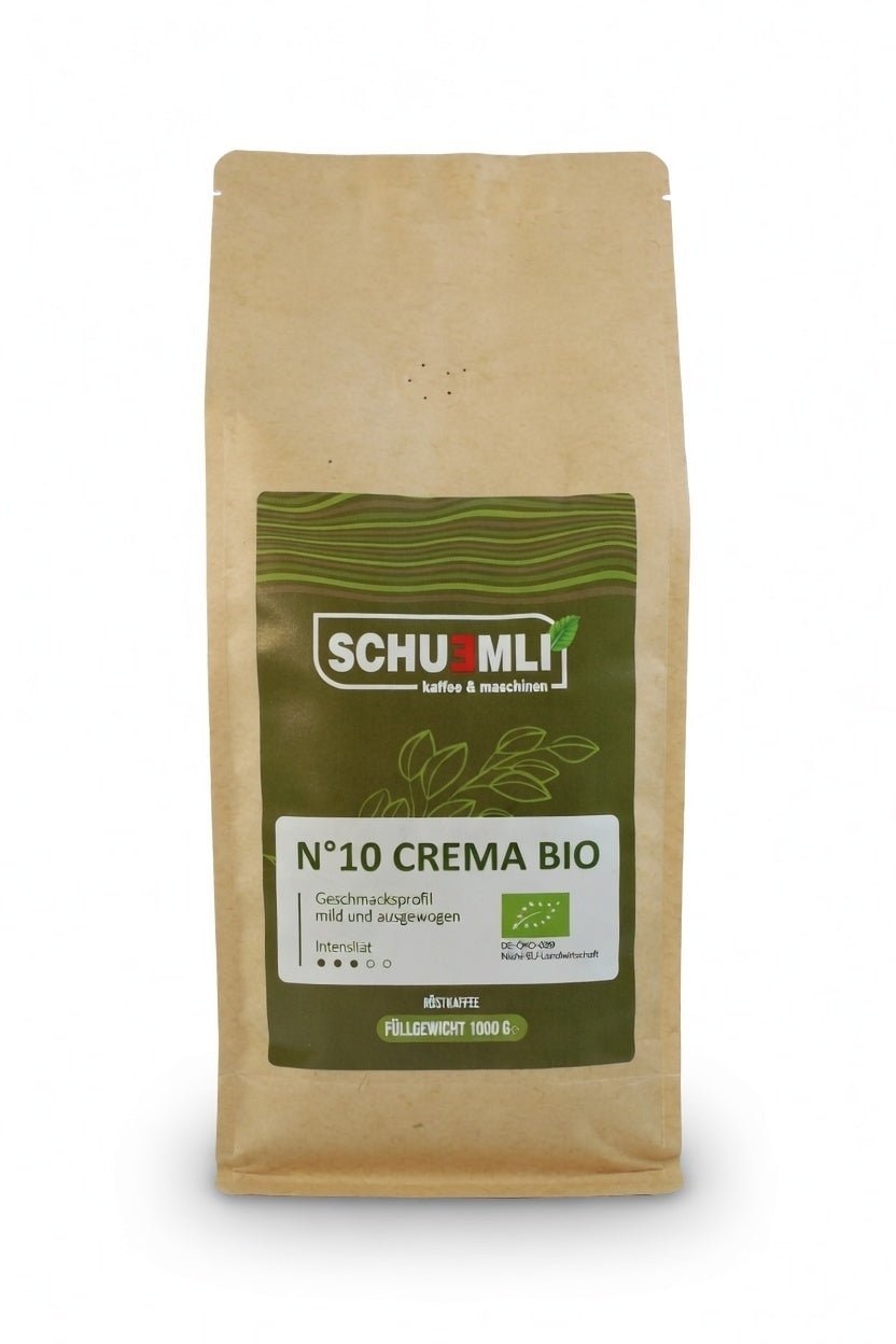SCHUEMLI | Nr. 10 Crema Bio | milder Bio - Vollautomat Kaffee | 1 kg - Malankara | kaffee & maschinenKaffeebohnen