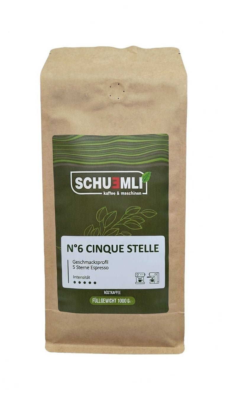 SCHUEMLI | Nr. 6 Cinque Stelle | 5 Sterne Espresso | 1 kg - Malankara | kaffee & maschinenKaffeebohnen