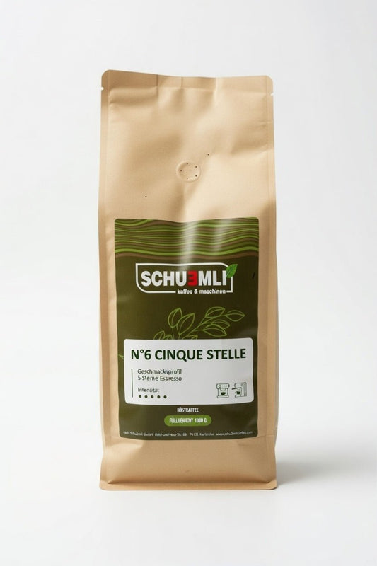 SCHUEMLI | Nr. 6 Cinque Stelle | 5 - Sterne Premium Espresso | 1 kg - Malankara | kaffee & maschinenKaffeebohnen